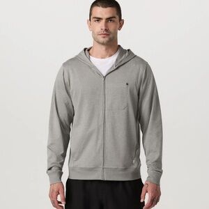 Mens Vuori Pinto full zip hoodie heather grey size XL